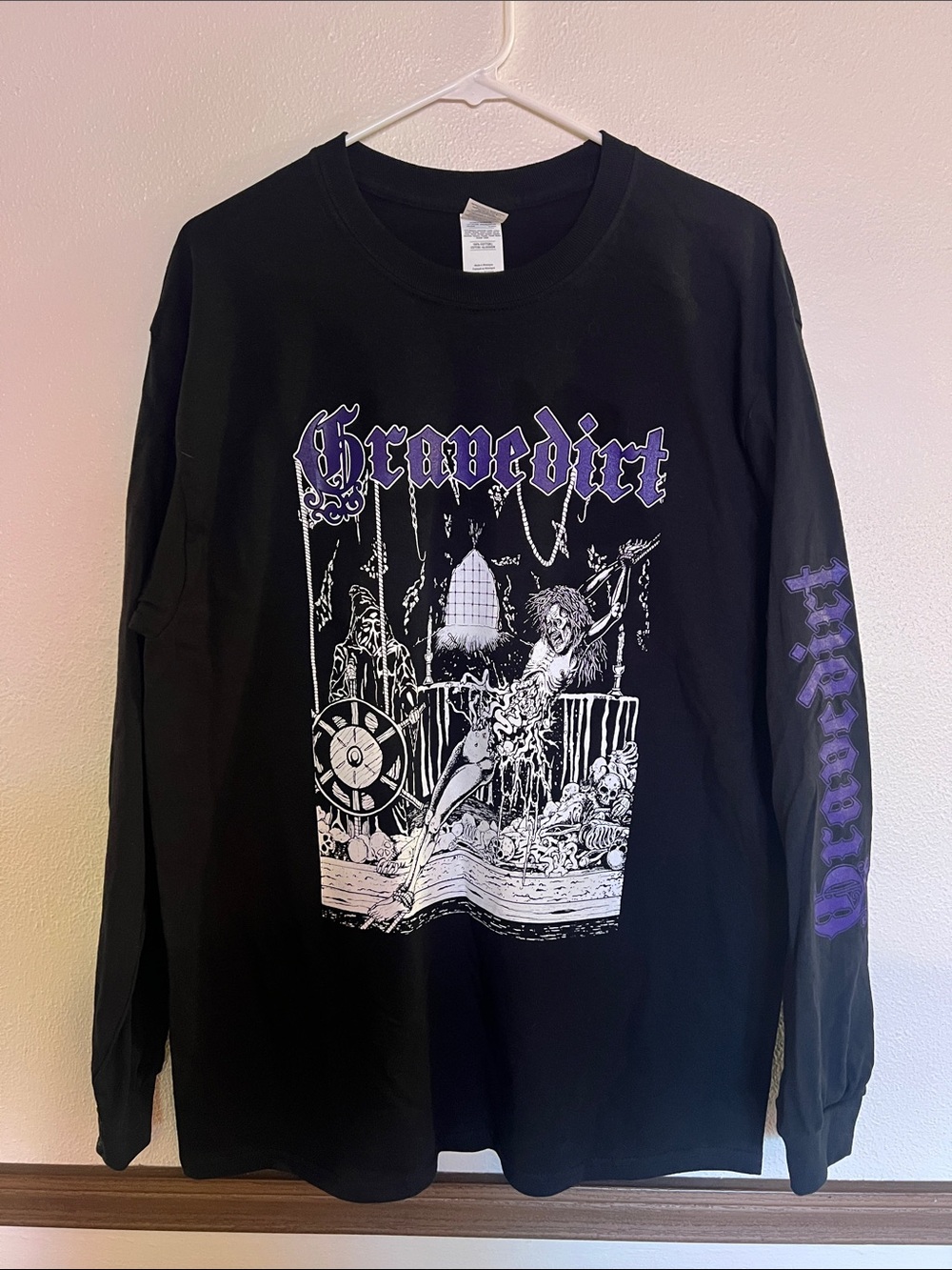 Gravedirt long sleeve, sleeve graphic and back graphic Milwaukee doom monsters
